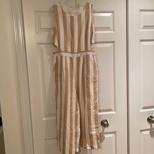 Tan and White Jumpsuit